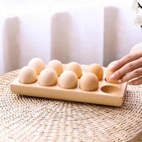 工厂加工现代木质鸡蛋托农产品包装格创意冰箱收纳碟不碰撞鸡蛋格